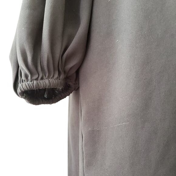 Neiman Marcus Embroidered Peasant Dress Midi Black Oversize Shift Women Small - Picture 10 of 15